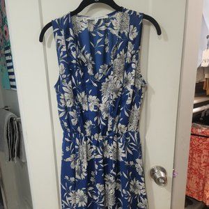 Blue and white dress